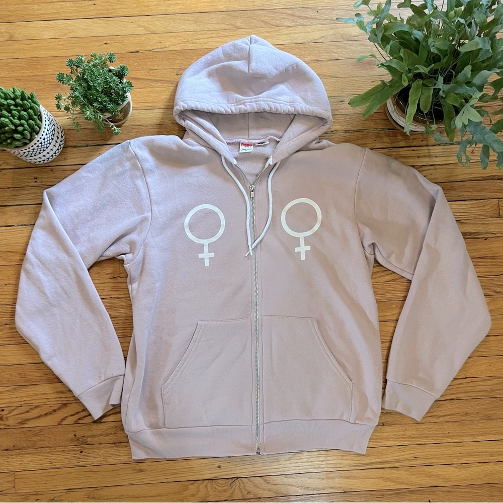 American Apparel Otherwild Female Symbol Screen-Printed Hooded Sweatshirt